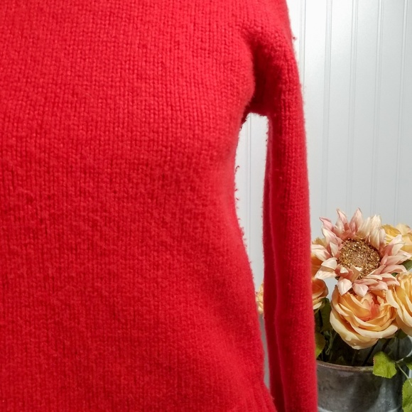 | j crew | bright red crew sweater - Picture 2 of 5